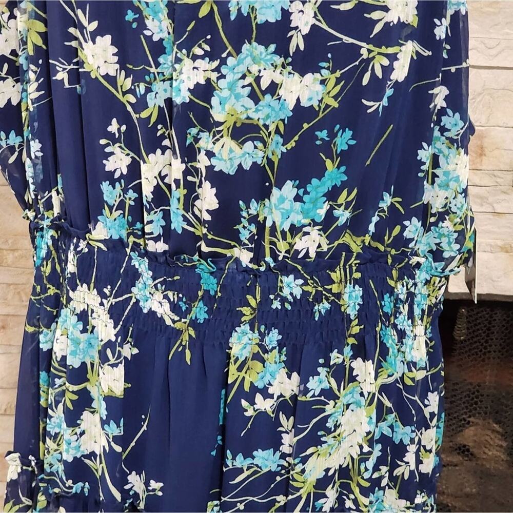 TAYLOR Serena floral Printed Chiffon Smocked halter Maxi Dress plus size 20 new - Picture 6 of 12